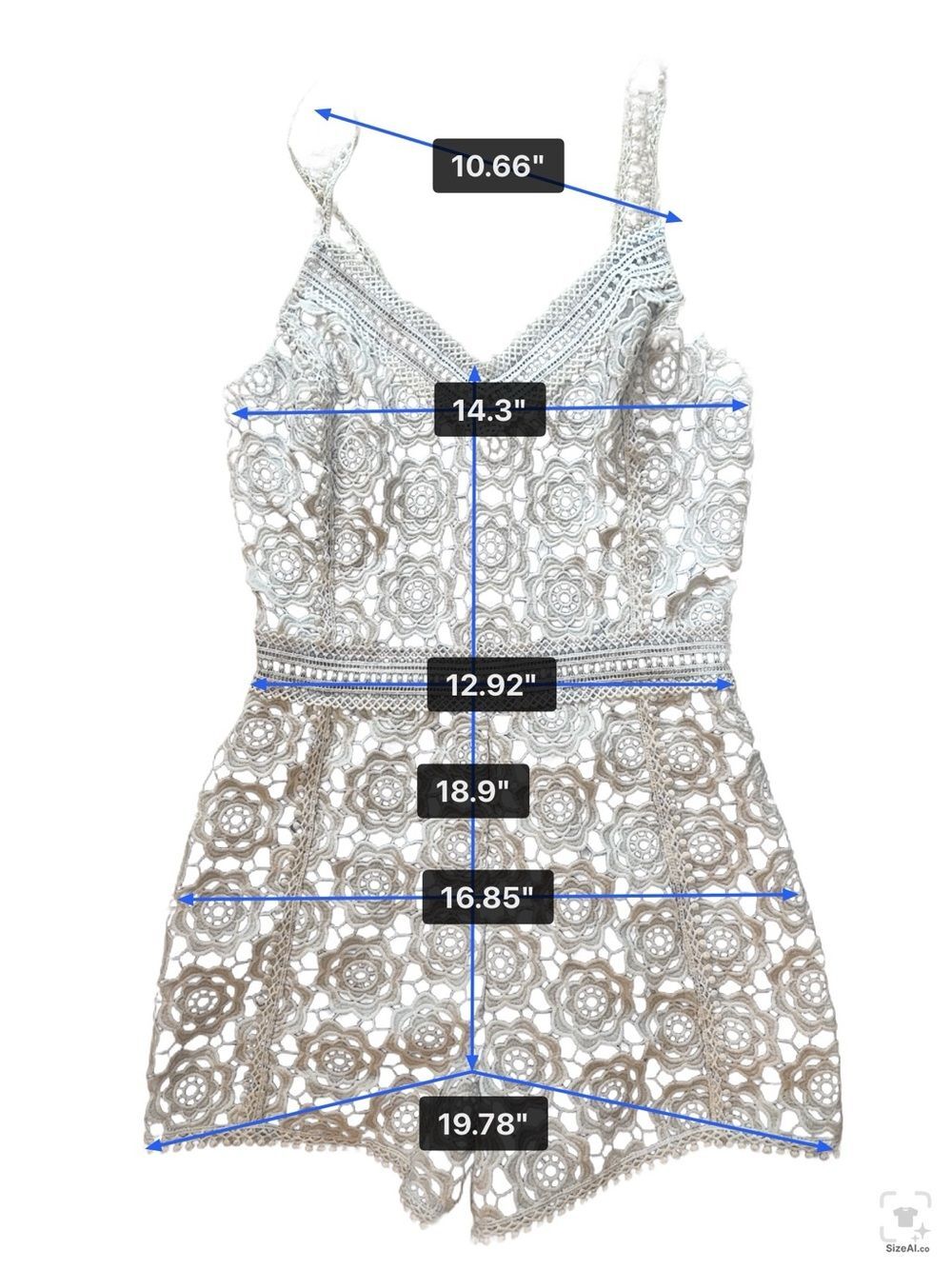 Endless Rose White Floral Guipure Lace Romper Size S - Picture 5 of 5